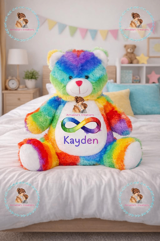 Autism Stuffed Teddy Bear/ Rainbow Teddy Bear