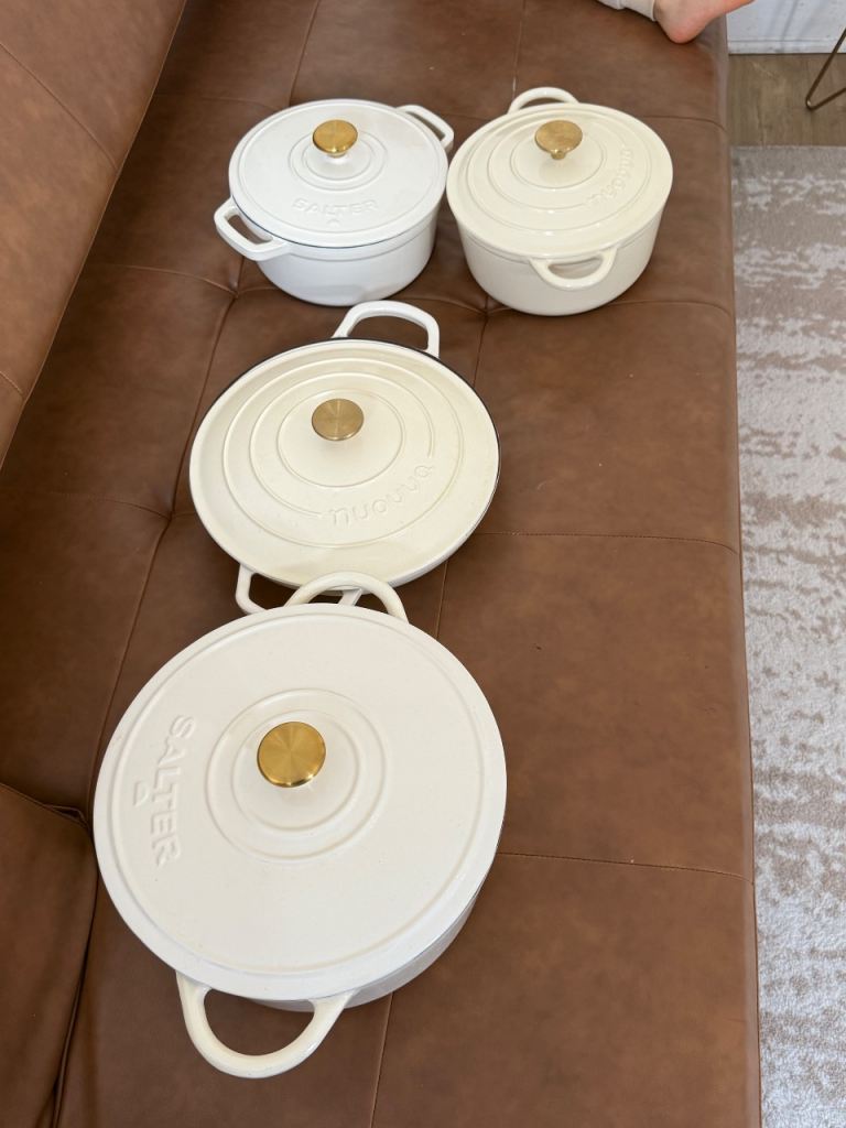 Salter Enamel Cast Iron Casserole Dishes – Set of 4, As Good As New