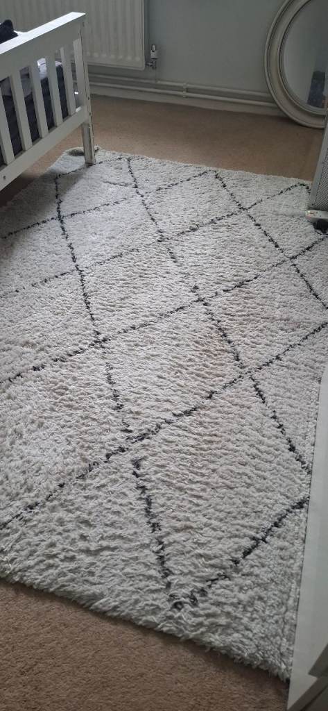 Wayfair white Geometric rug  140×200 £40