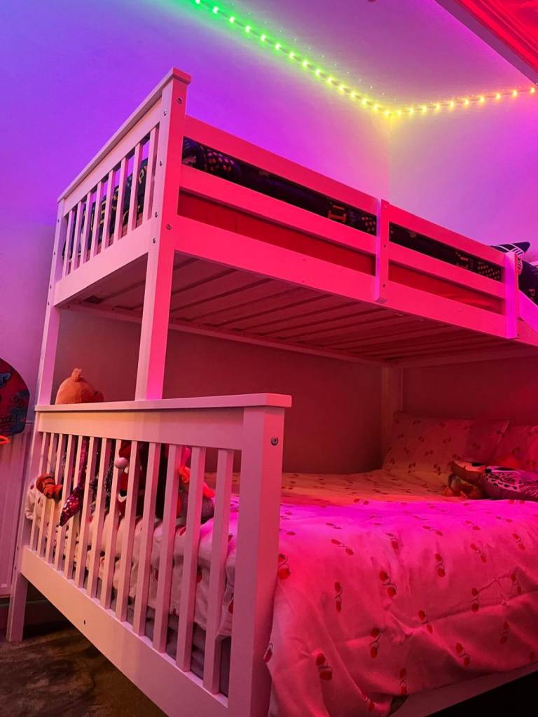 Bunk Bed Wooden, double & single with ladder