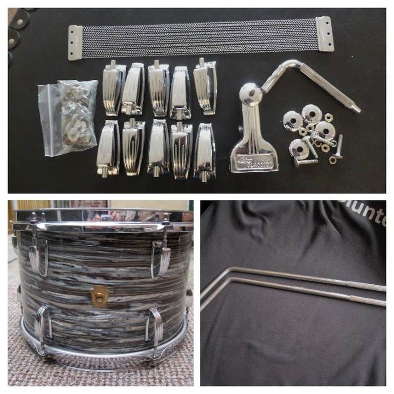 1960s Ludwig Drum Spares. Lugs, N.O.S. Snare Wires, Legs, Hoop. VGC