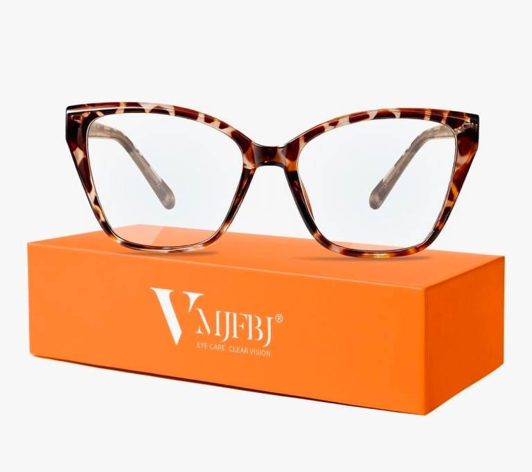 VMJFBJ Blue Light Glasses Womens, Fashion Cat Eye Anti Blue Light Blocking Eyeglasses