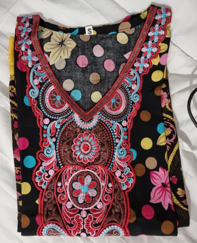 New.Small Asian dresswear kameez salwar. Pink yellow orange green purple black 3pc stitched suit.