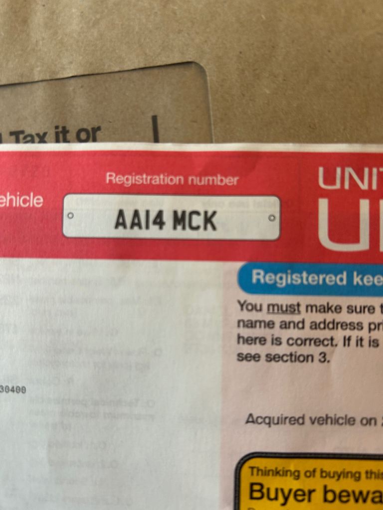 Personalised Number Plate