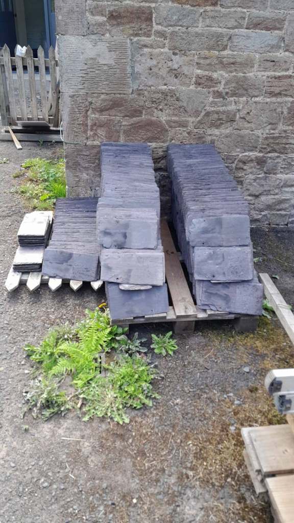   1000 + 6.5'' x 13''  Reclaimed Grey Slate Roof Tiles - Good Condition