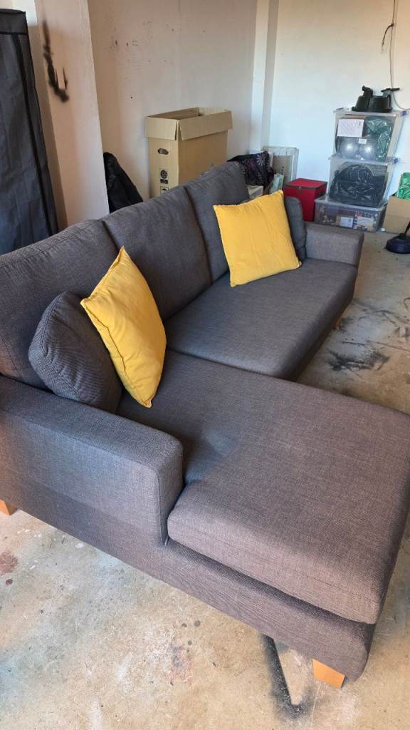 Dwell grey corner sofa/chaise
