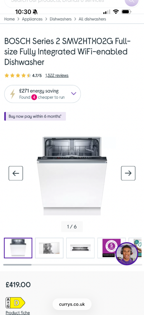 Bosch dishwasher
