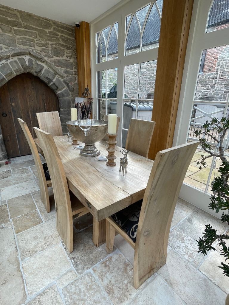 Solid wooden garden table and chairs 