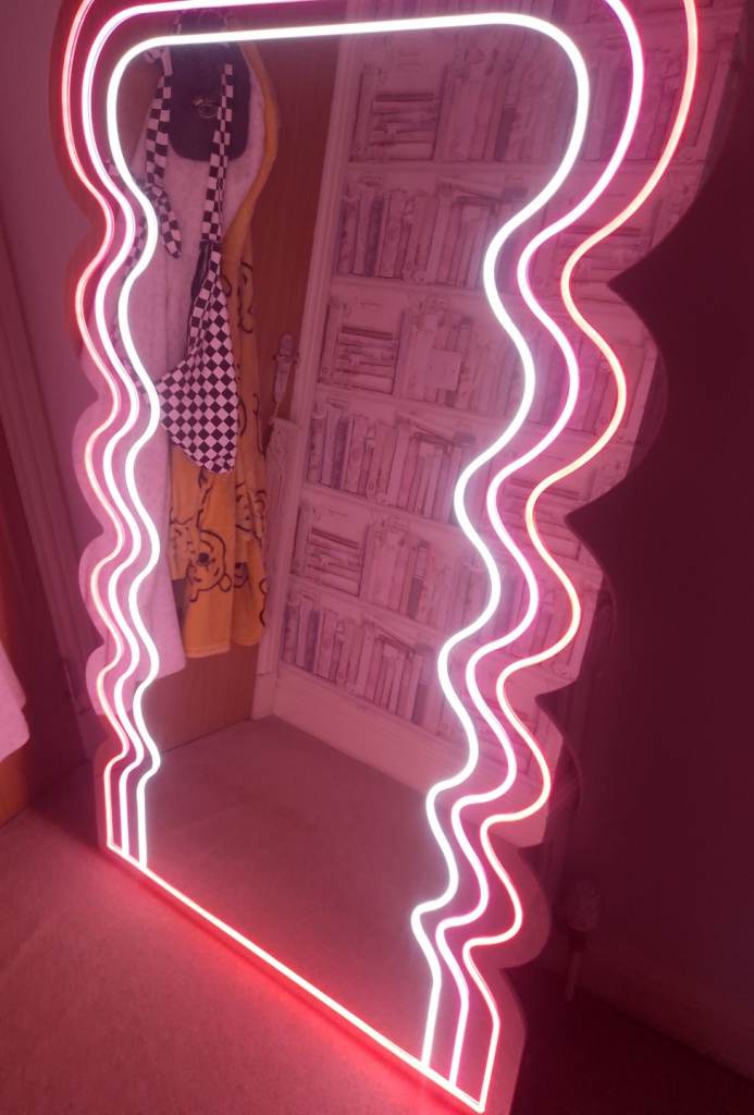 Pink & White Neon Mirror 