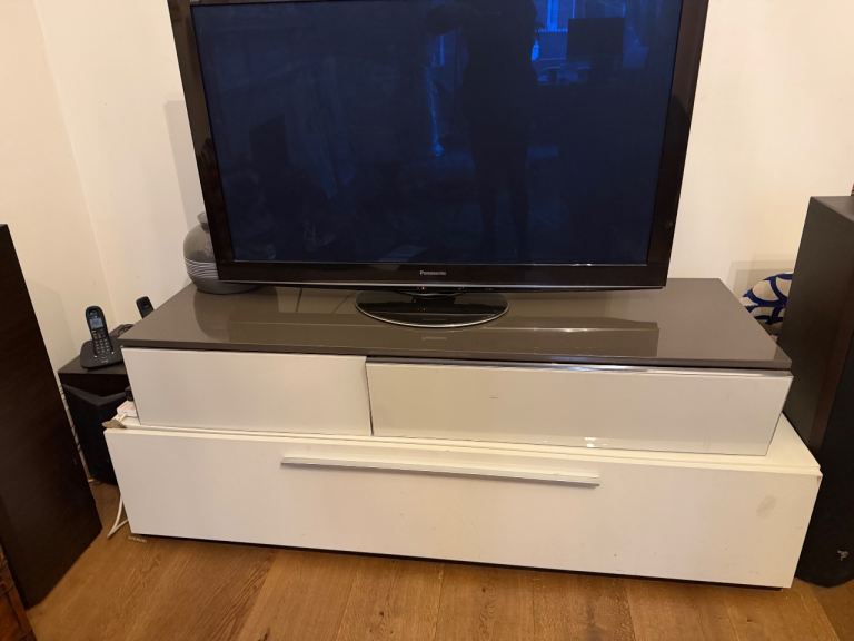 Modern TV Unit / Drawer Set – 2 Piece Stackable Storage – Gloss Finish