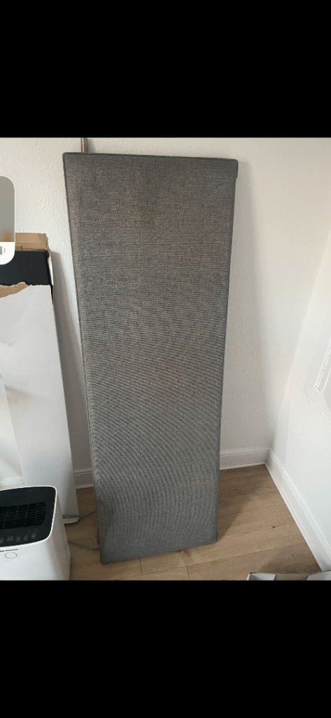 Grey fabric double headboard 