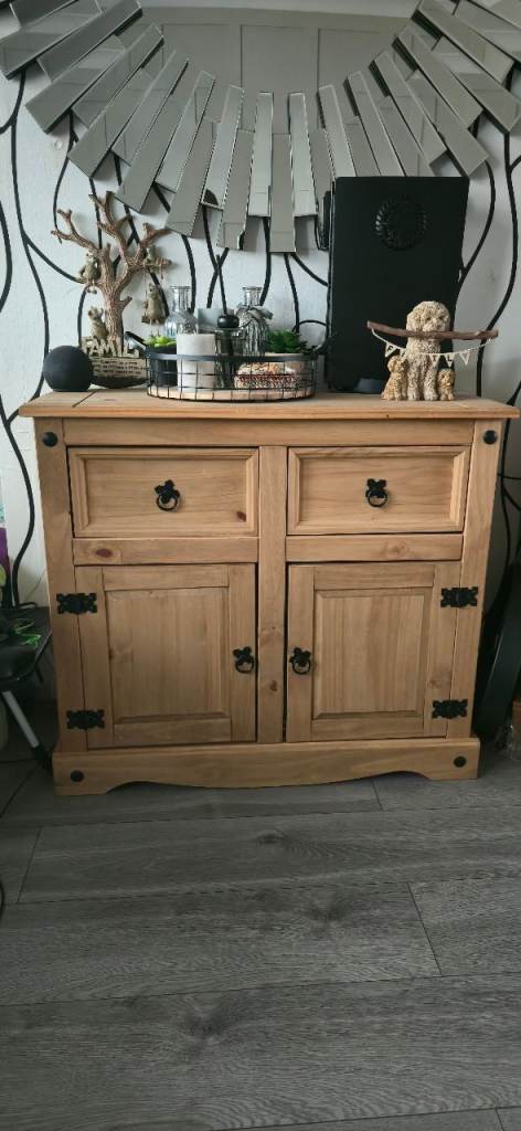 Corona Sideboard 2 Door 2 Drawer Solid Mexican Wood Pine Wooden Dresser Mercers