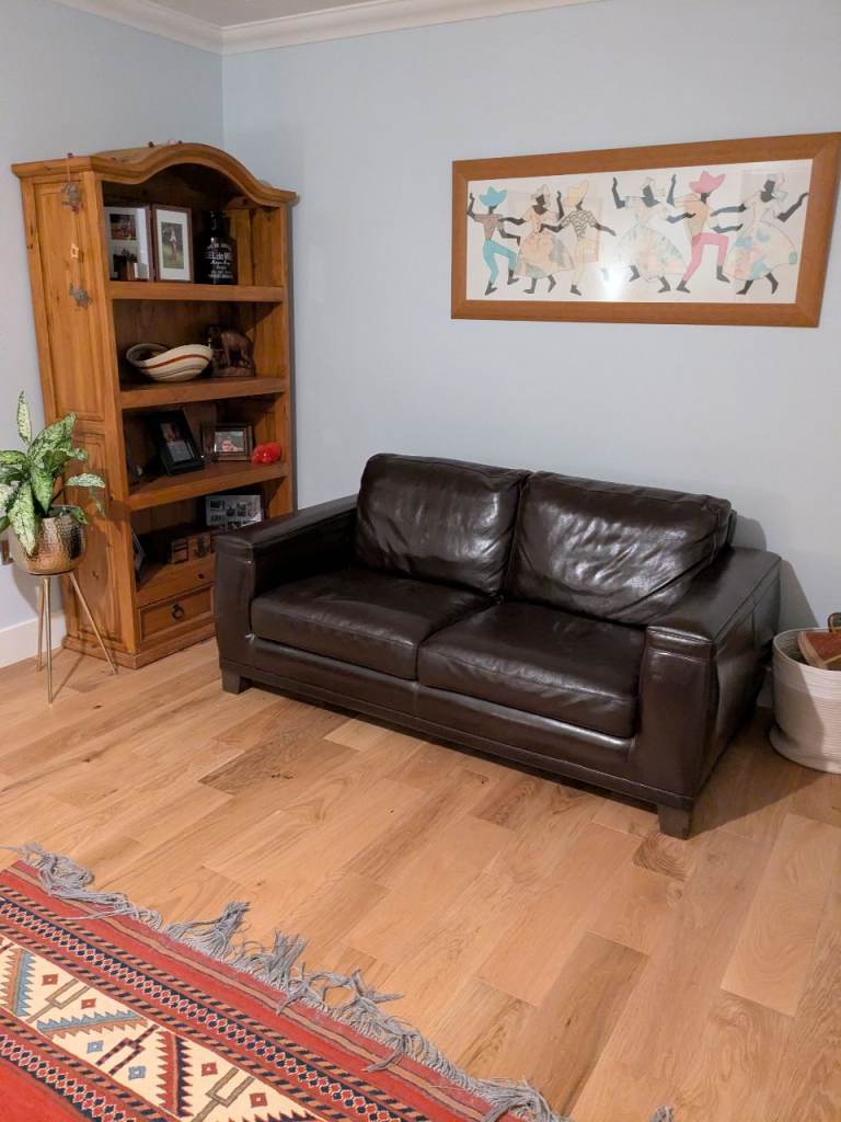 Stunning Gillies Brown Real Leather 3 seater sofa