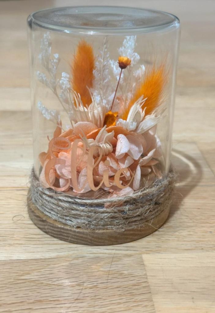 Mini Flower Glass Dome Decorative Ornament