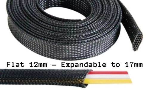 40m OF 12mm EXPANDABLE BRAIDED CABLE PROTECTION SLEEVE - EXPANDS TO 17mm BALLYMENA. £25.00
