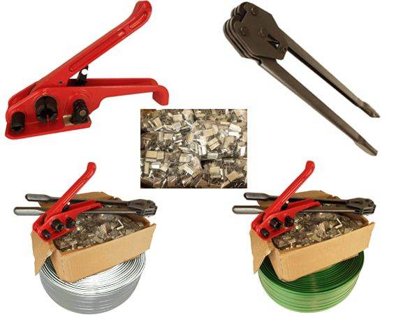 Heavy Duty Pallet Banding Strapping Kit 12mm Wide Strong Roll Between 600-650 Clip Seals
