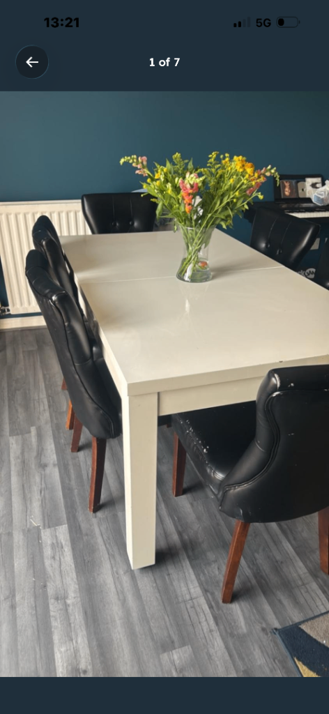 White Extendable Dining Table 