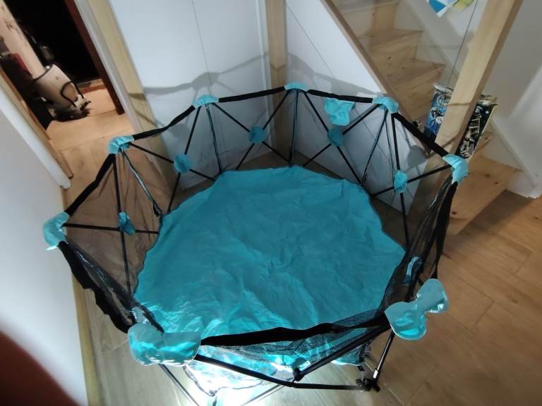 Large sturdy Foldable Portable Play Yard Playpen Carrying Case Teal
