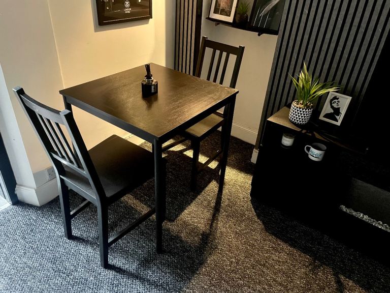 IKEA Black Table and chairs 