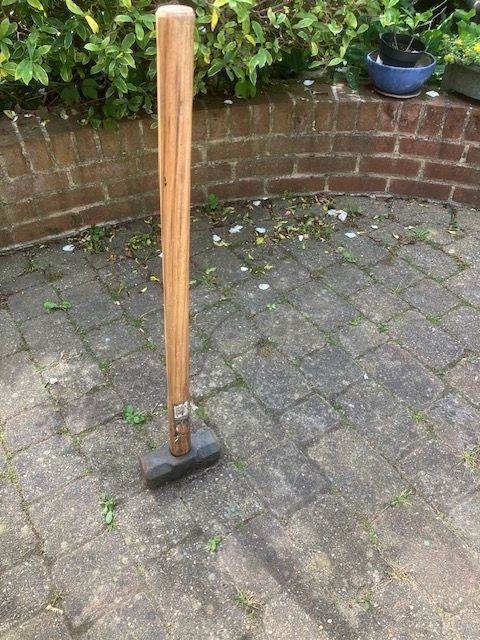 Sturdy Sledgehammer with Long Wooden Handle – Good Condition