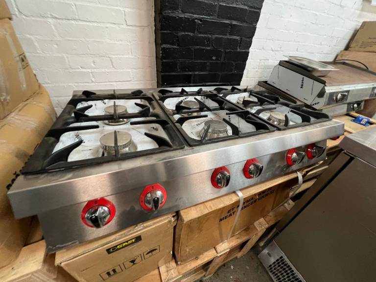NEW COUNTER TOP 6 BURNER GAS HIGH POWER COOKER CATERING COMMERCIAL SHOP FAST FOOD 