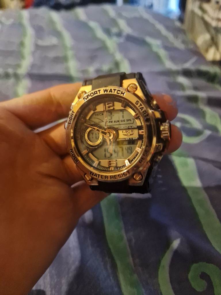 LIGE Men Military Watch Top Brand Sport Digital Wristwatch LED Display Stopwatch