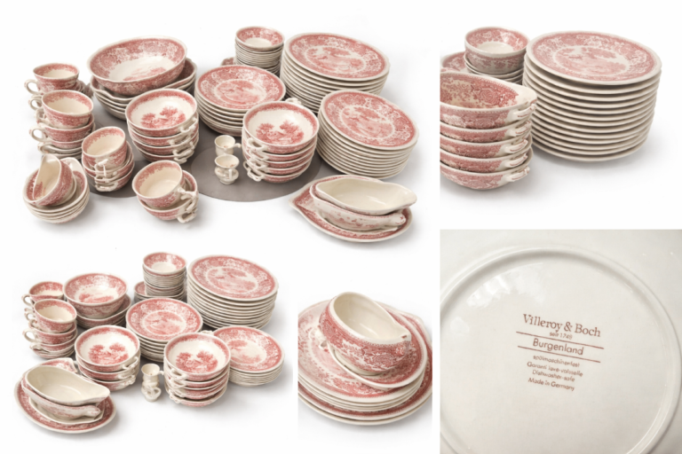 Villeroy & Boch Burgenland Red — Vintage Dinner Service, Made in Germany