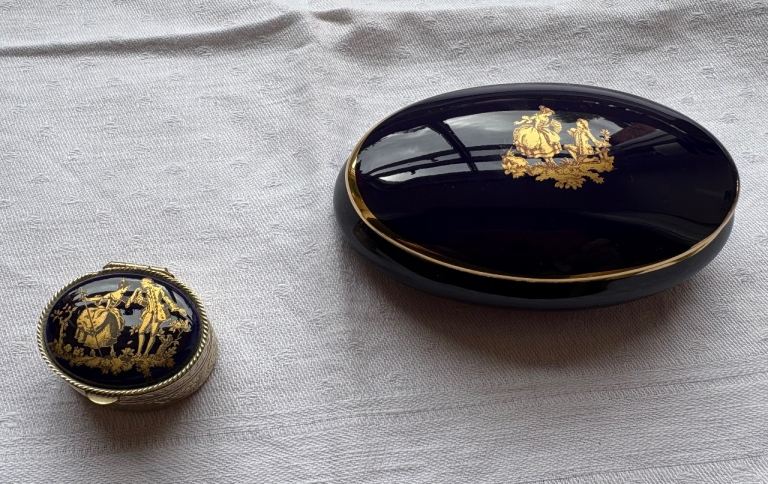 2 x Limoges trinket boxes