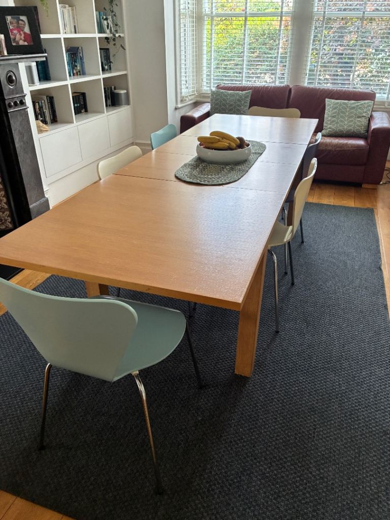 Habitat oak extendible dining table.