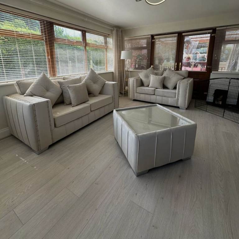 Cream 3+2 Seater Modern Sofa Set || Free Delivery