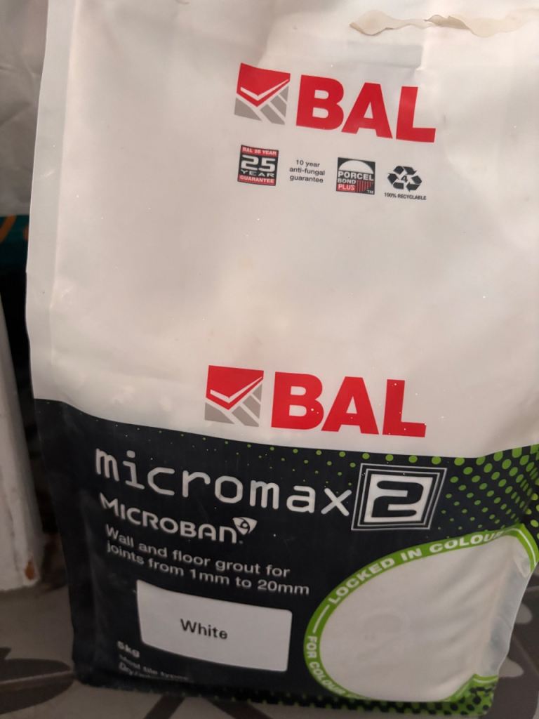 BAL Micromax 2 Wall & Floor Grout - White 5kg Bag
