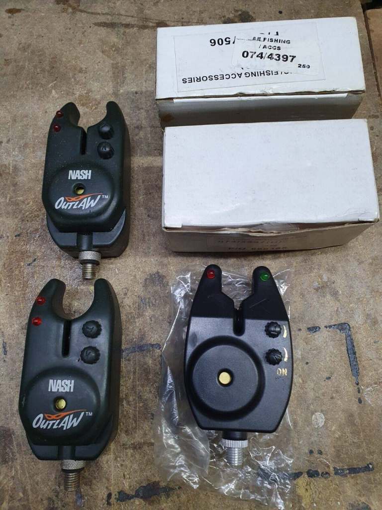 Bite indicators 4 off. 2 off NASH Outlaw plus 2 others, Carp, ledger, angling, fishing