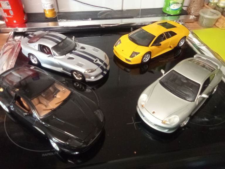 Diecast Model Cars - Set of 4 (Viper, Porsche, Lamborghini and Aston Martin))