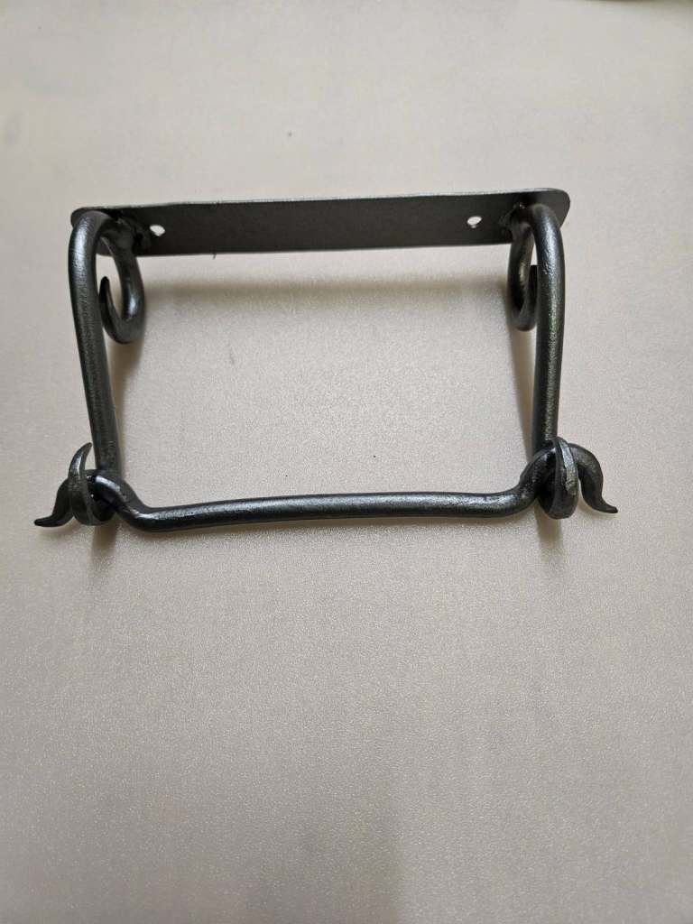 Artisan, wrought iron toilet roll holder