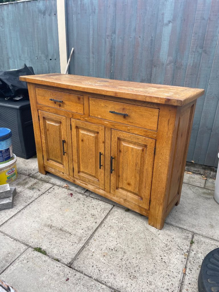 Solid oak side board 