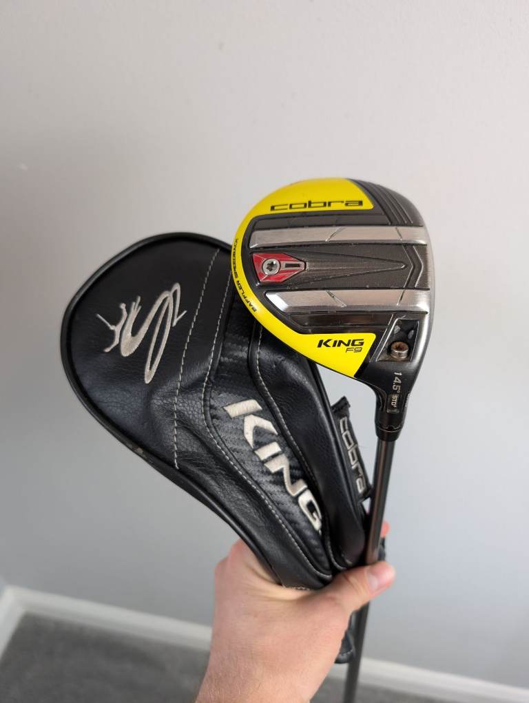 Cobra King F9 #3 Wood 14.5 Degree Regular Flex UST Shaft *New Grip* Headcover 