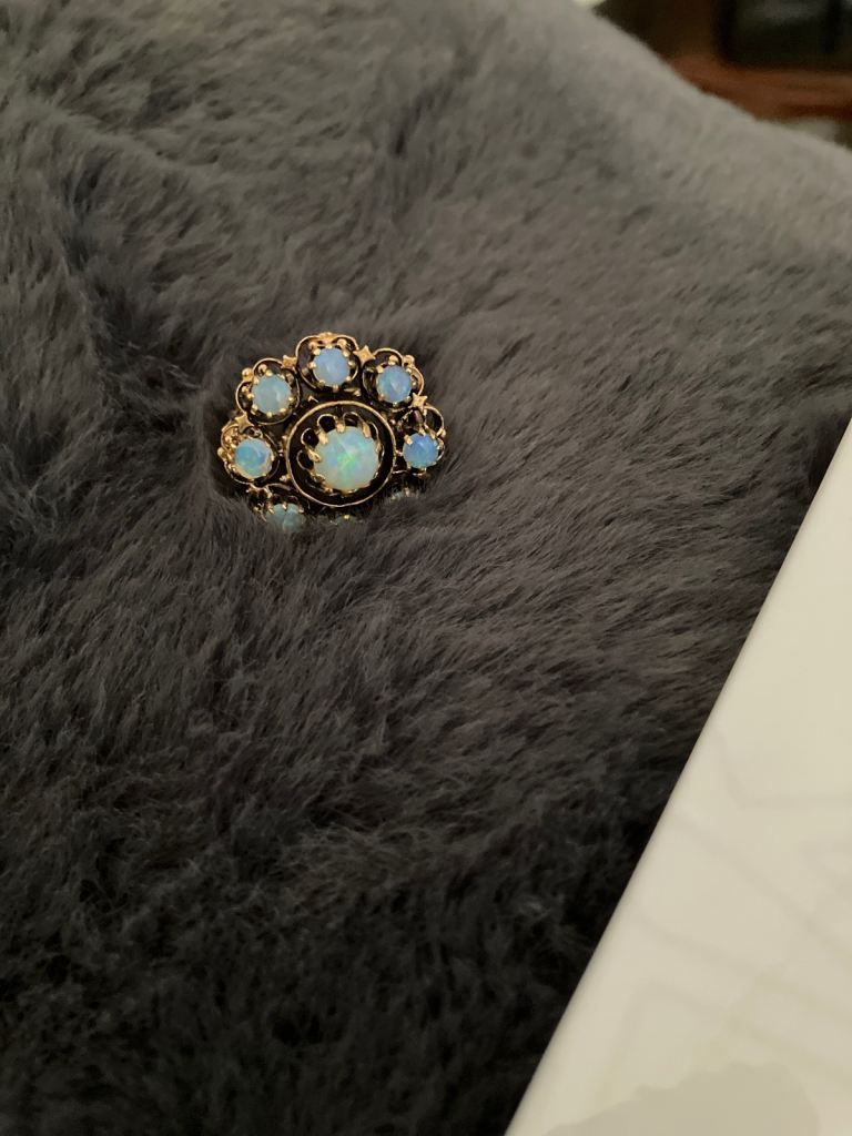 14k gold Australian opal ring