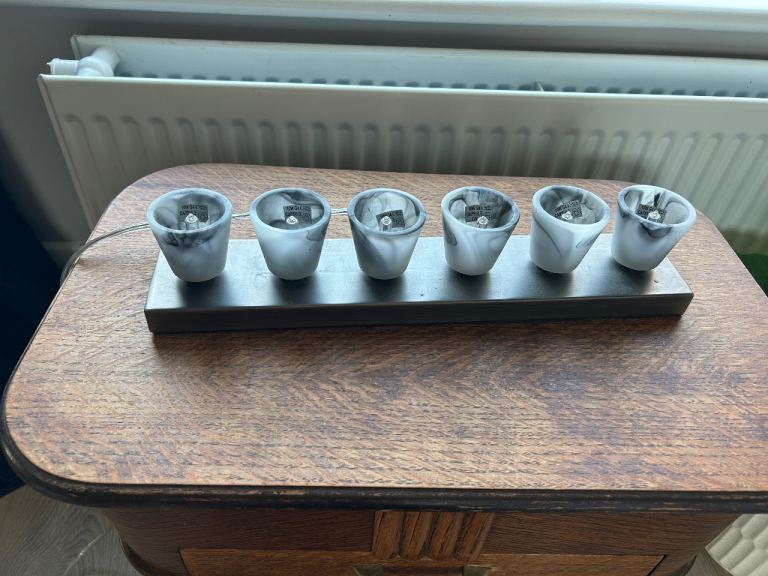 Marble glass and metal table lamp 