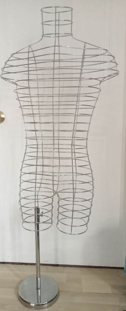 Chrome Plated Heavy Wire Framed Male Mannequin Torso Display Stand for Retail