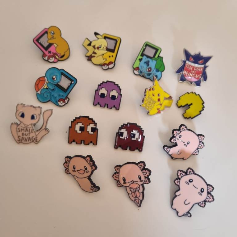 Gaming & Pokémon Enamel Pin Badges – £1 Each