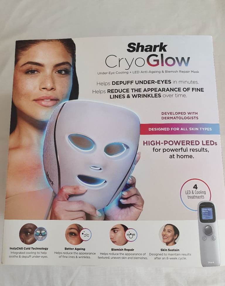 Shark CryoGlow LED Anti-Ageing & Blemish Repair Mask – New