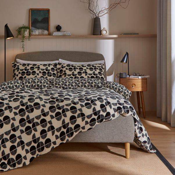 image for Gorgeous New  Monochrome Circles Fleece Duvet Cover & Pillowcase Set King Size