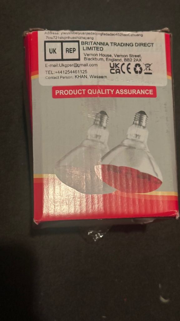 INFRA RED HEAT BULB LAMP RUBY  Poultry Chick Brooder Lambs Livestock