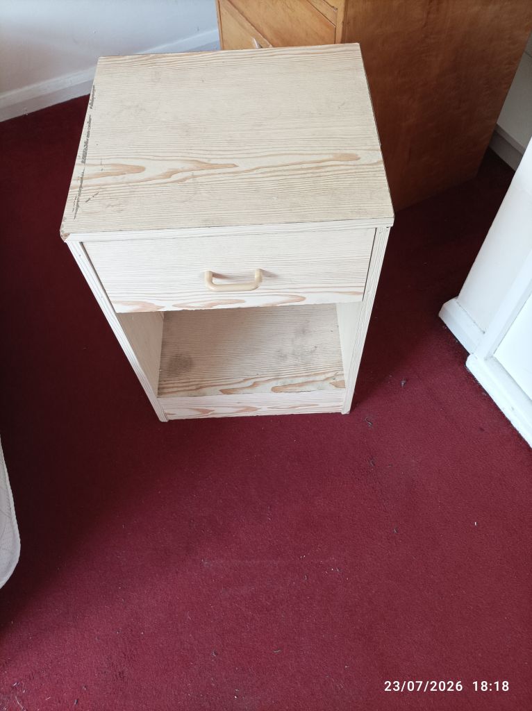 Free Small Wooden Bedside Table with Drawer