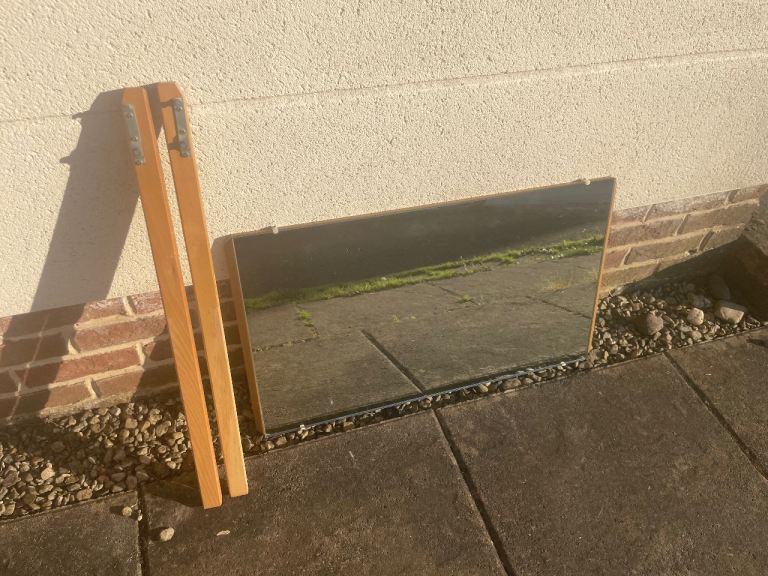 Retro teak dressing table mirror