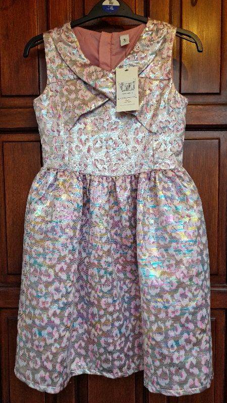 Brand New TU Girls Gleaming Multi-colour Pink Petals Party Dress Age 11 Years RRP£22