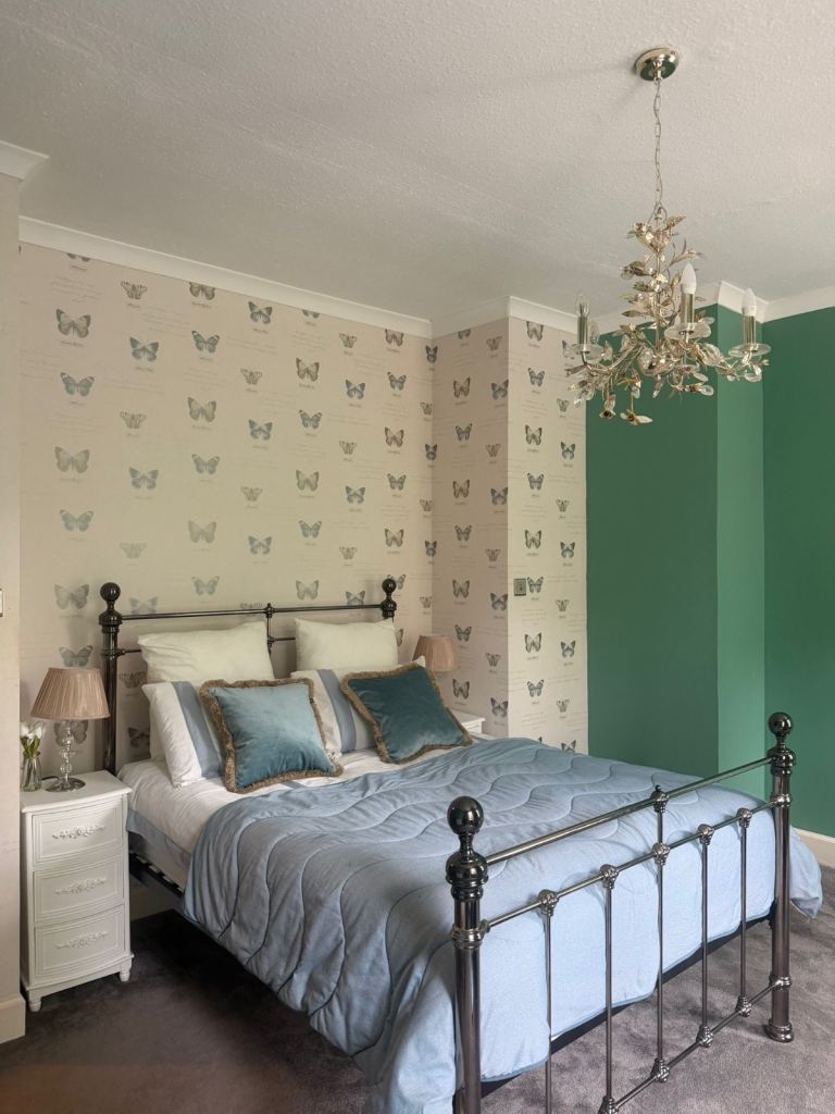 Double Bed Frame - Black Metal, Good Condition