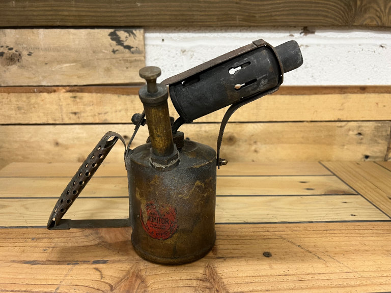 Vintage Brass British Made Monitor No 26 Blow Torch (21cm tall) (3)
