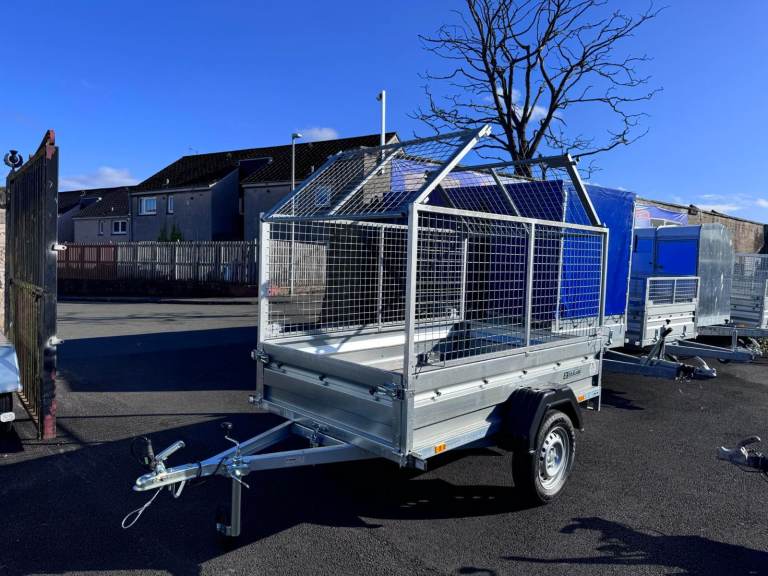 Brand new Zaslaw 205SU 7ft x 4ft single axle tipping trailer with 80cm mesh