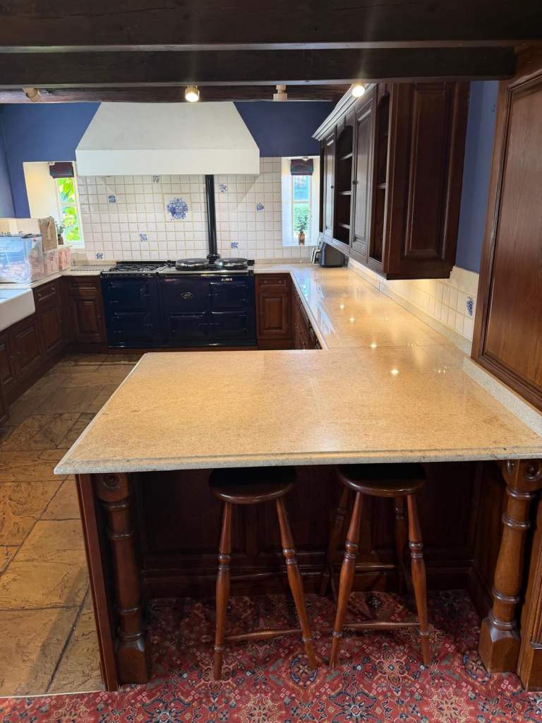 Dark oak kitchen for sale from a country cottage. Good condition. Buyer to remove and transport. 